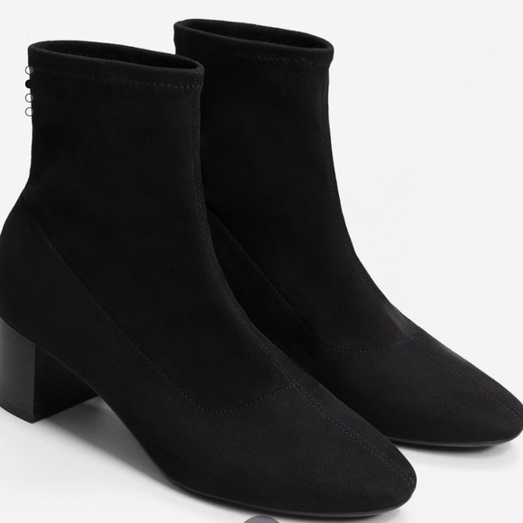 mango sock boots black